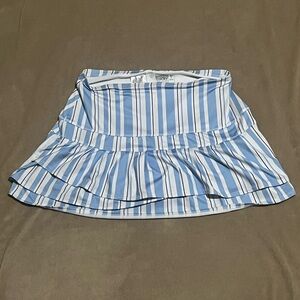 Lucky in Love Blue White Striped Tennis Golf Skort Size S